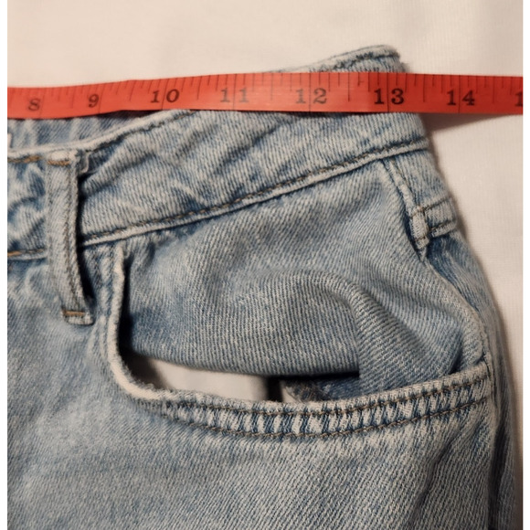 Forever 21 Premium Jeans Women's Size 27 Raw Hem Blue Denim Wide Leg Baggy Y2K - Picture 8 of 10
